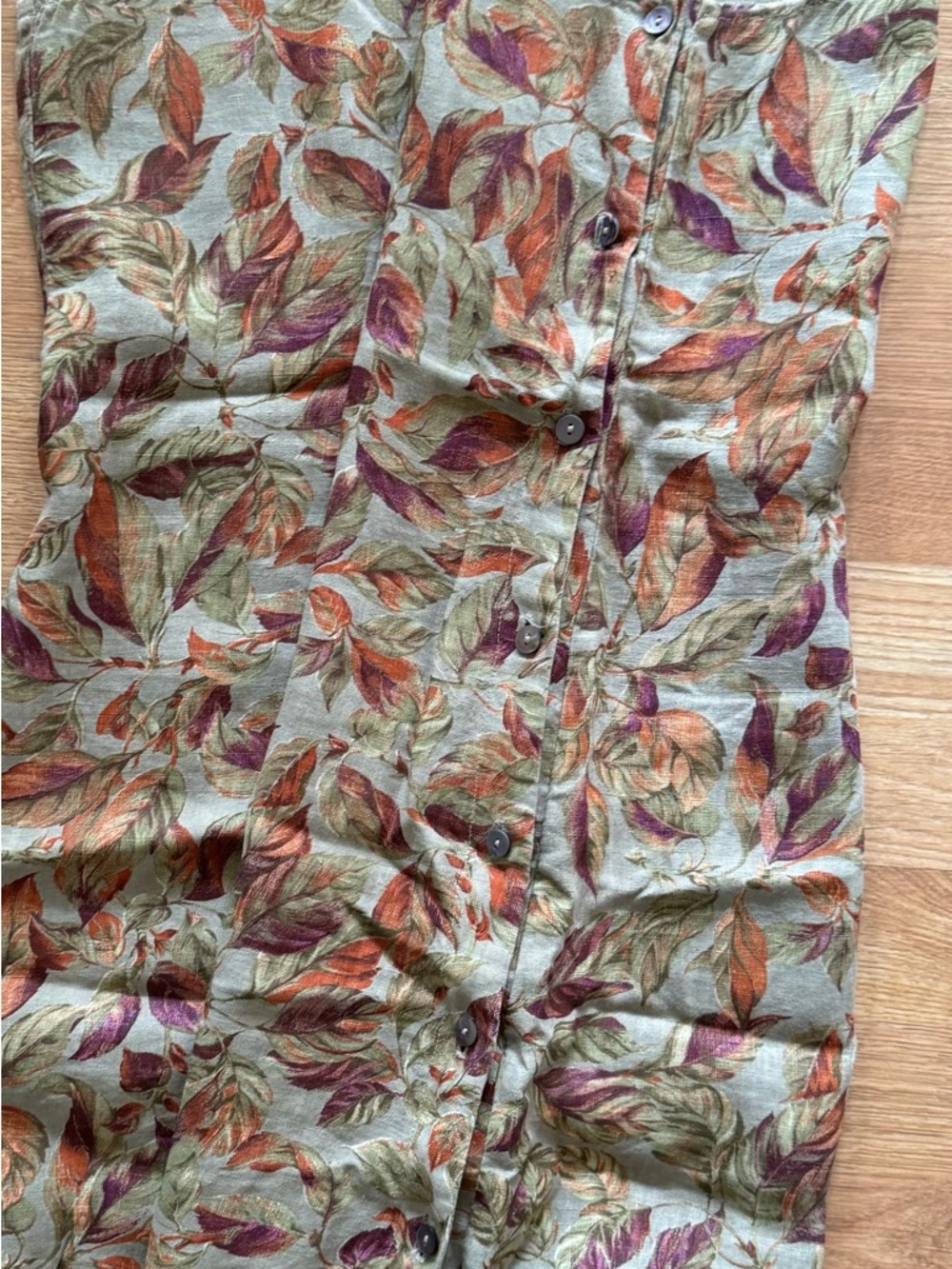 TomTom Linen Floral Maxi Dress with Button Slit - Picture 4 of 5